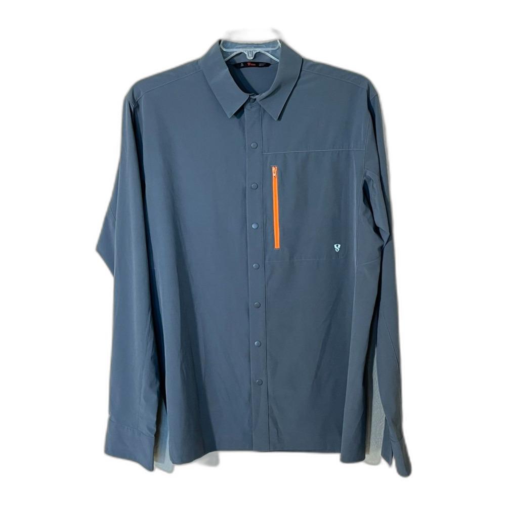 Stoic Gray Men's Button Down Outdoor SPF Hiking Fishing Gorpcore Quick Dry XL